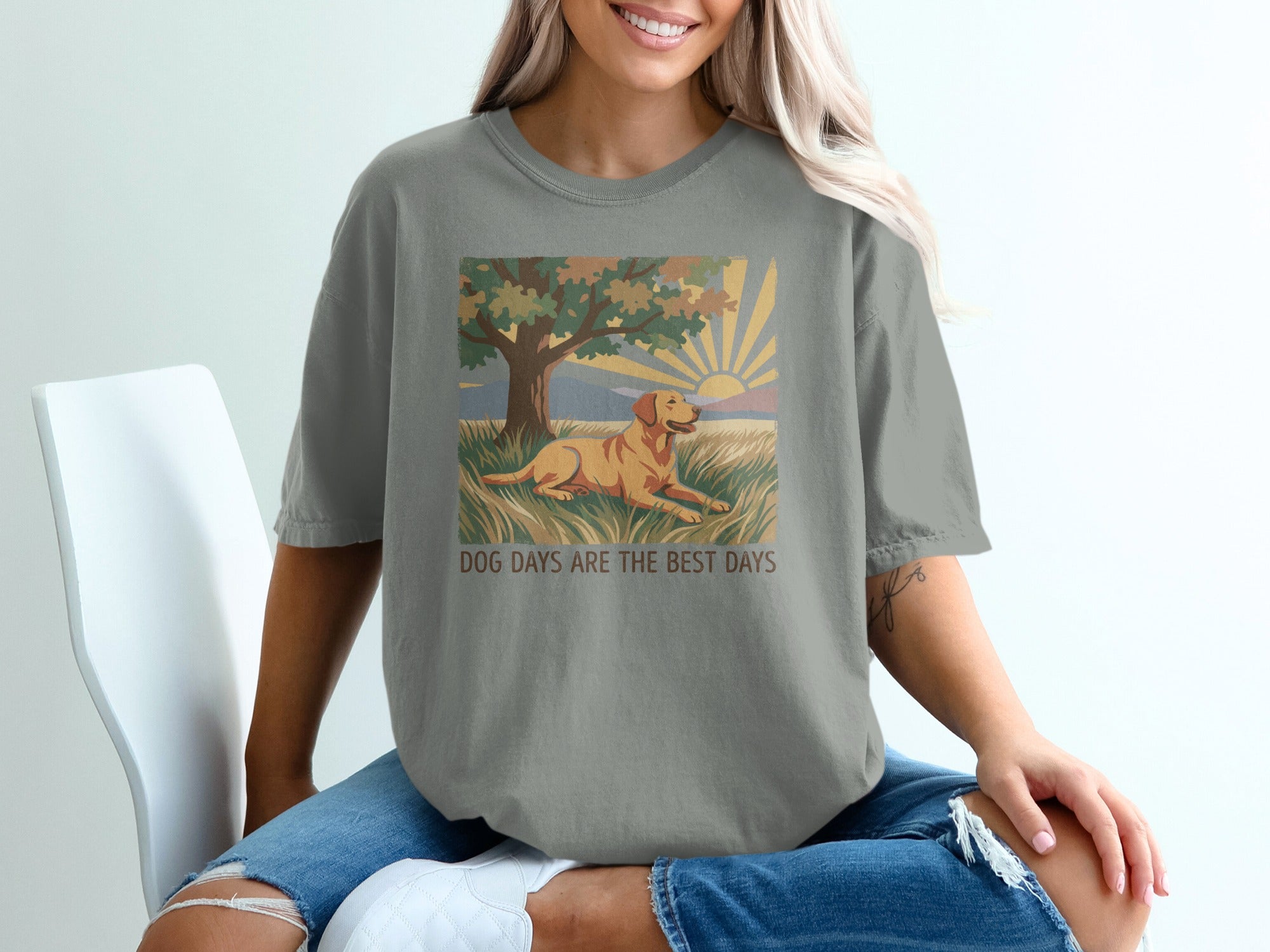 Dog Days Are The Best Days Graphic Tee Shirt