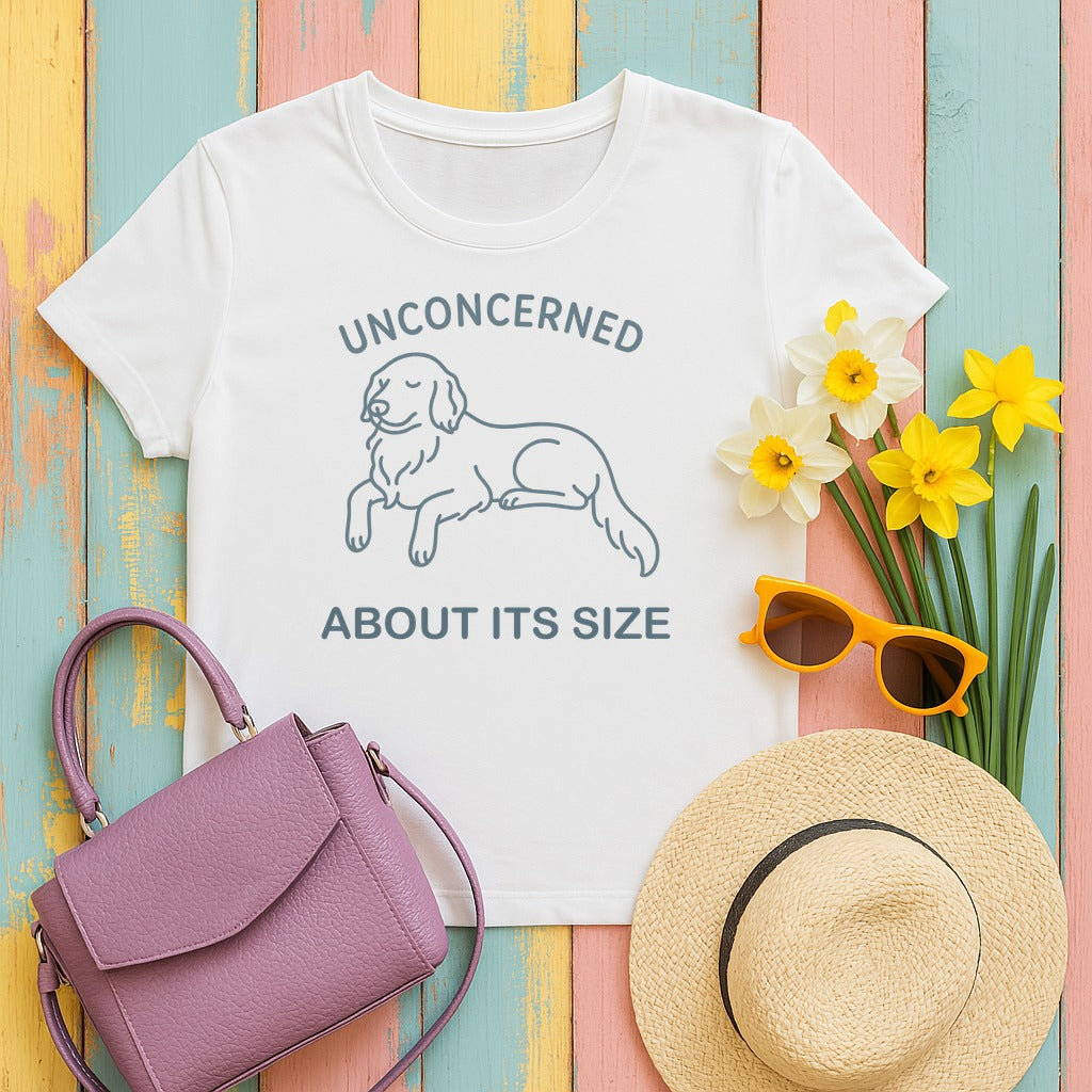 Flat-Coat Unconcerned About Its Size Tee in White