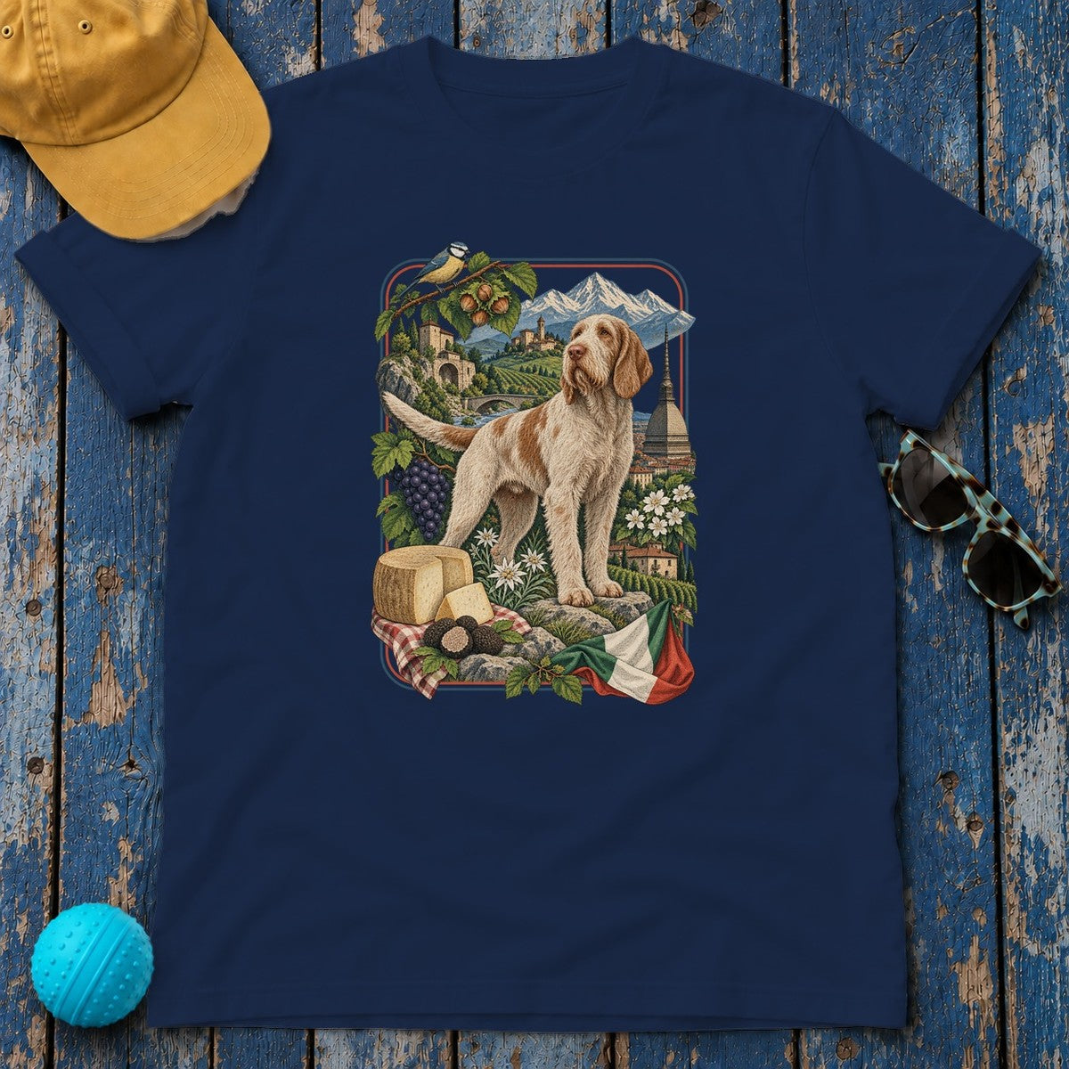 Spinone Italiano Italy Heritage T-Shirt in Navy