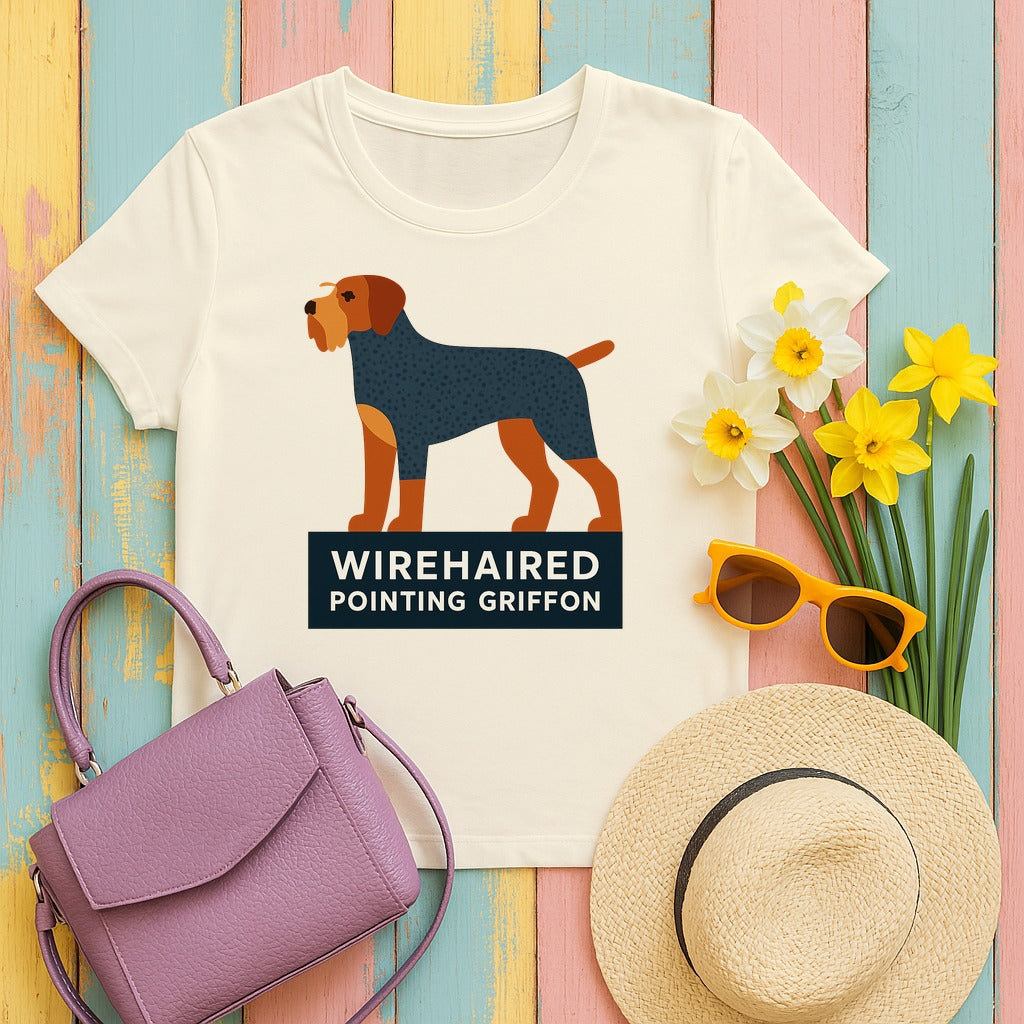 Wirehaired Pointing Griffon Silhouette T-shirt in Natural