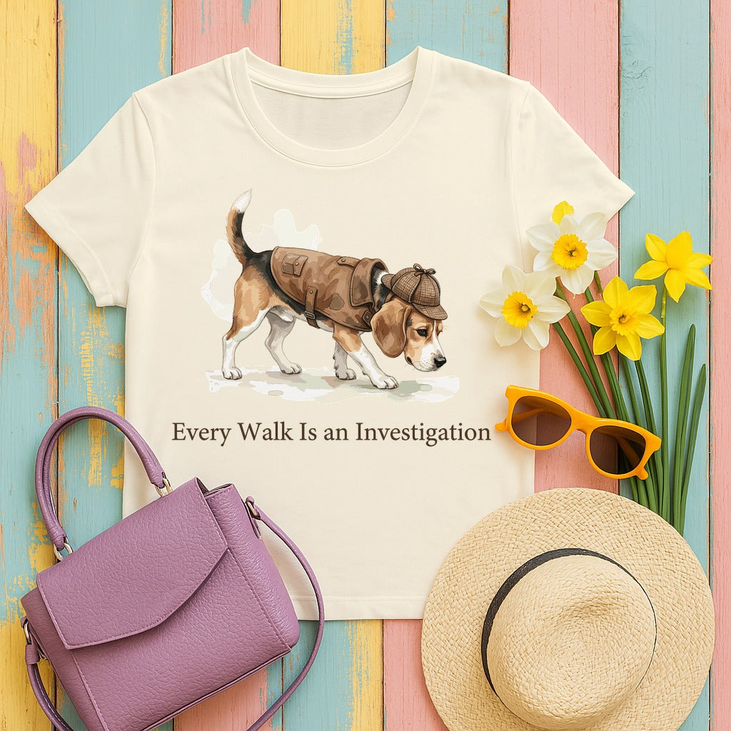 Every Walk: Beagle Investigator T-Shirt in Natural