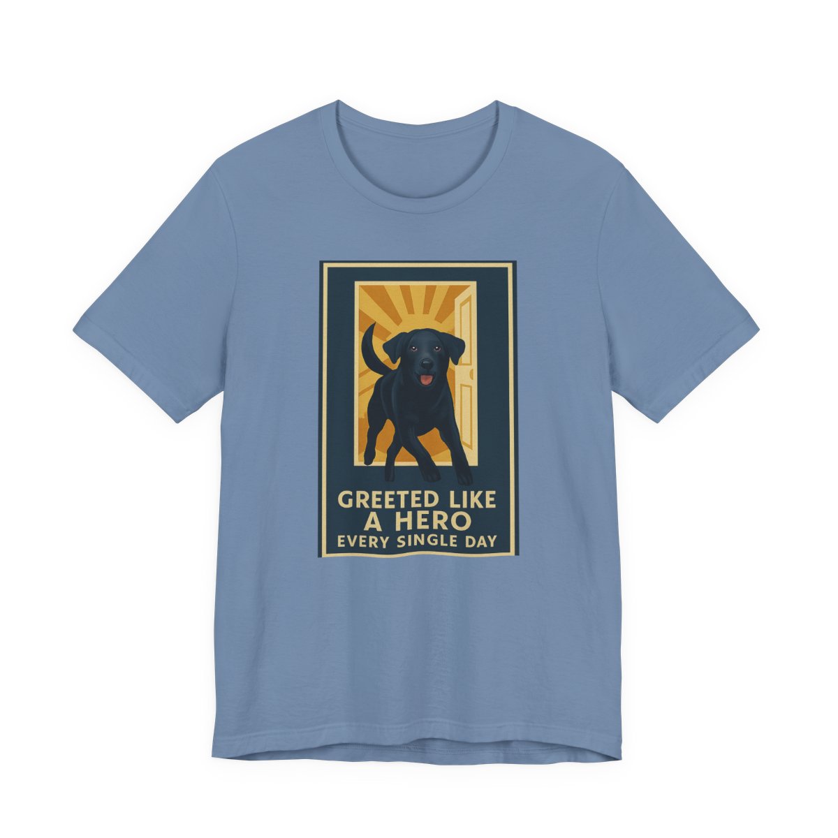 Black Lab Greeted Like a Hero t-shirt, view 4