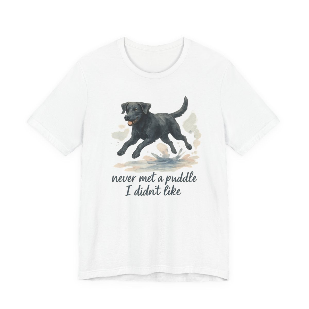 Black Lab Never Met a Puddle t-shirt, view 4