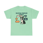 Boston Terrier Logic Flowchart T-shirt in Mint Green