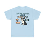 Boston Terrier Logic Flowchart T-shirt in Light Blue