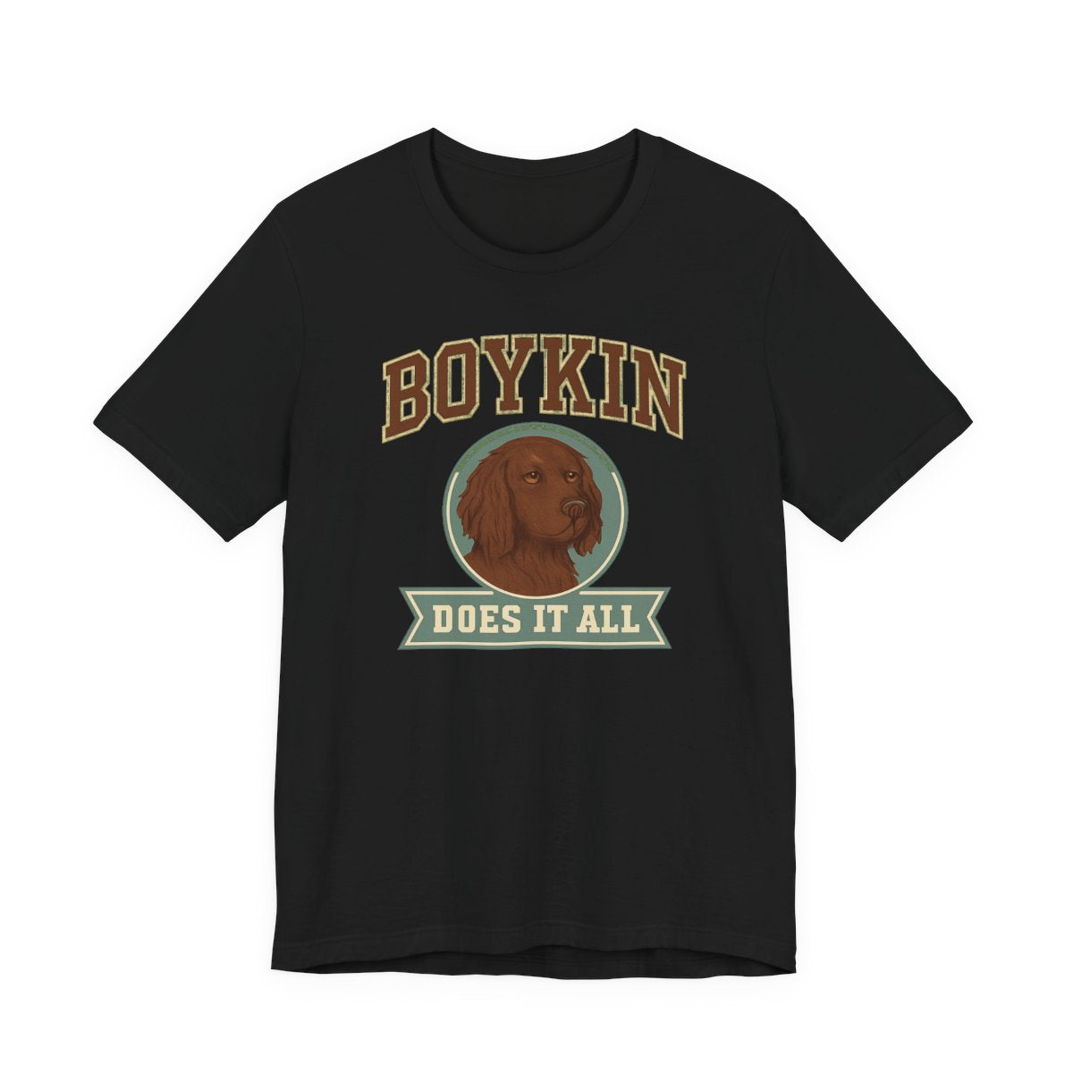 Boykin Spaniel Does It All Varsity T-shirt