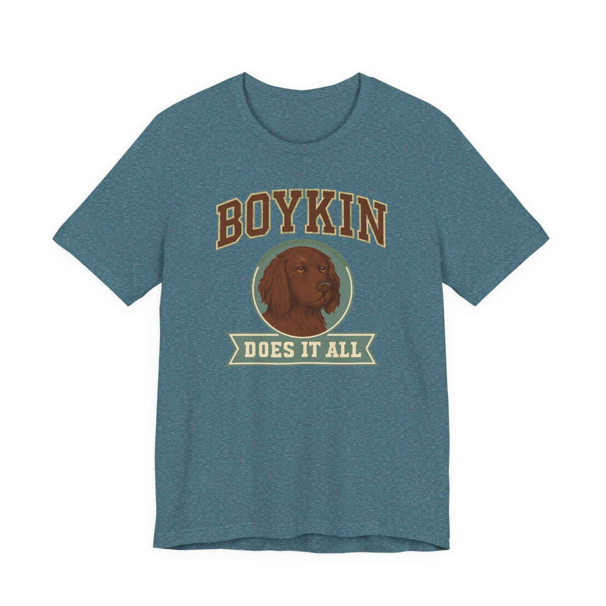 Boykin Spaniel Does It All Varsity T-shirt