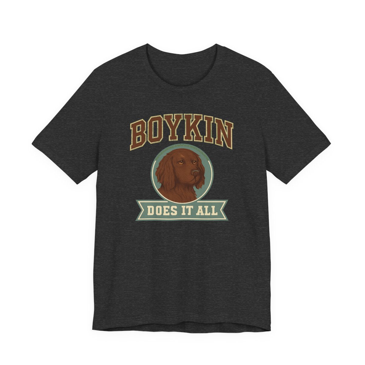 Boykin Spaniel Does It All Varsity T-shirt
