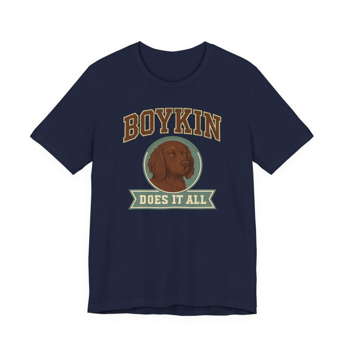Boykin Spaniel Does It All Varsity T-shirt