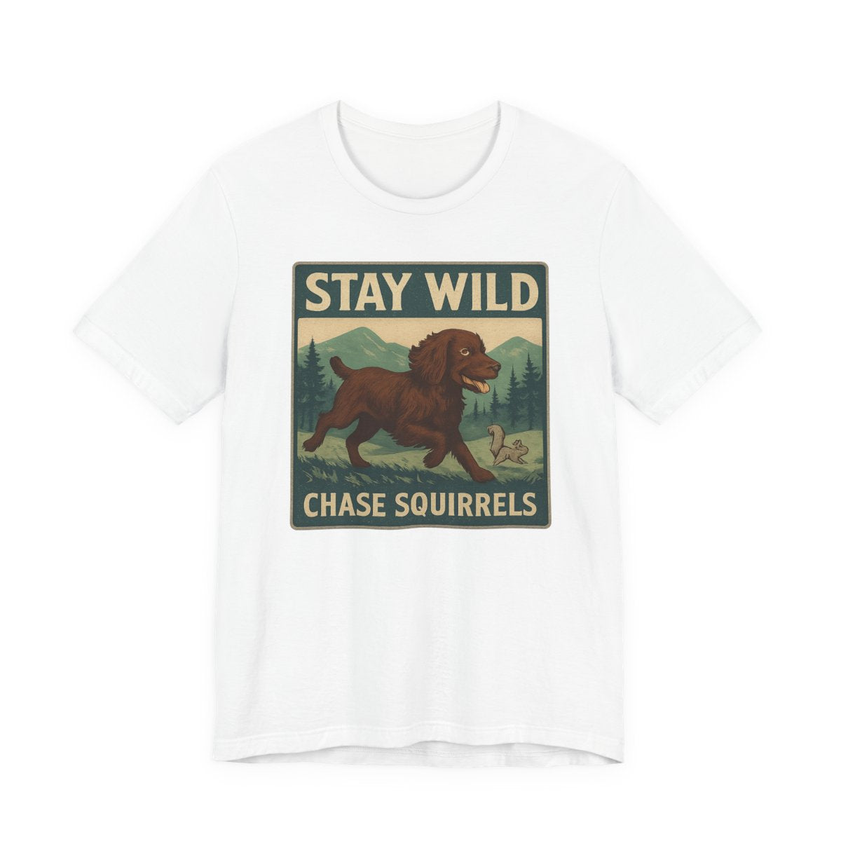Boykin Spaniel Stay Wild Chase Squirrels t-shirt, view 5
