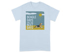 Light blue t-shirt with a beagle and sun graphic, saying "Beagle Days Are The Best Days".