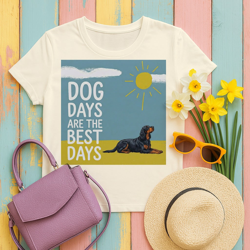 Dog Days Are the Best Days Gordon Setter T-Shirt in Natural