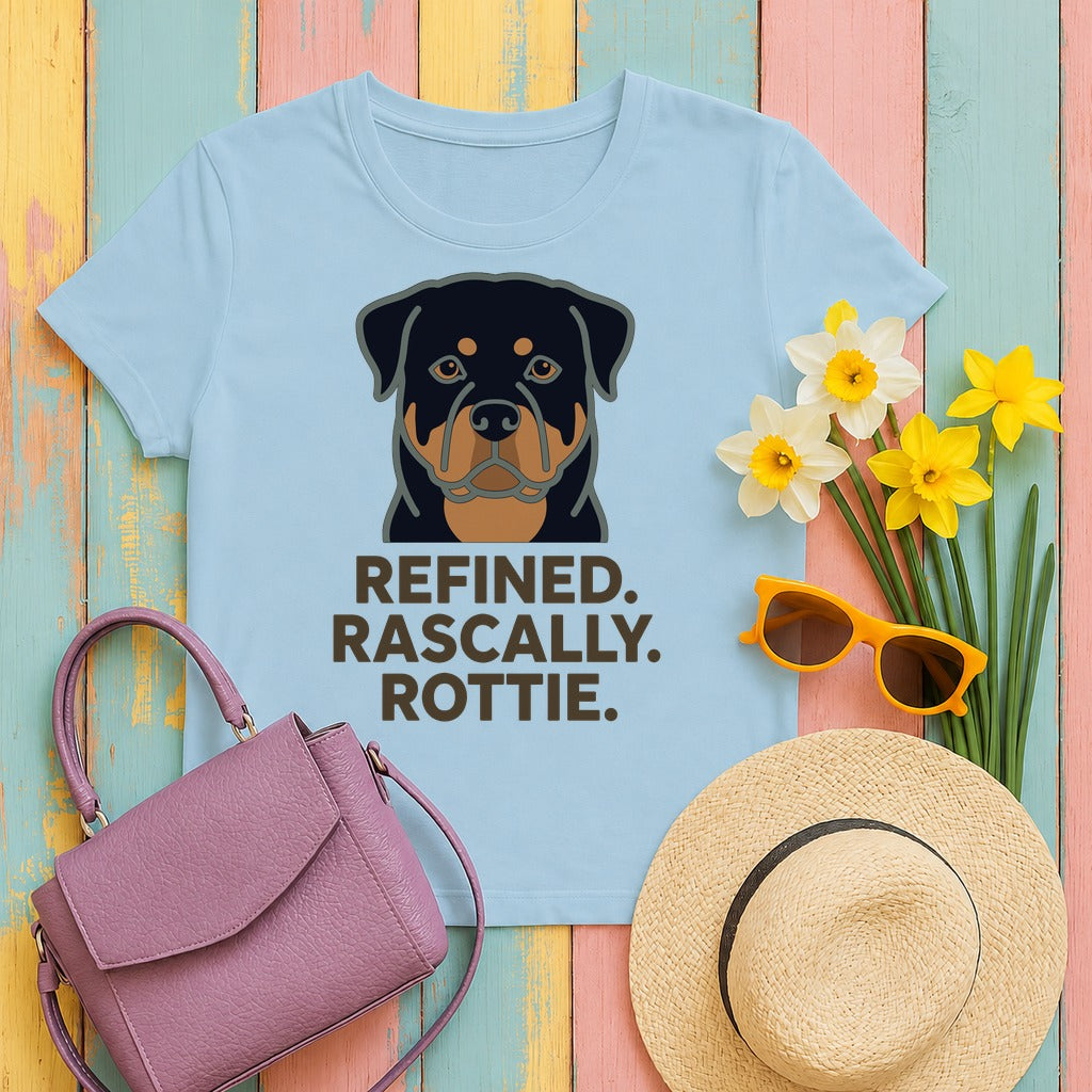 Refined Rascally Rottie Graphic T-Shirt in Light Blue