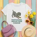 weimaraner reflection-chaser tee flat lay hero
