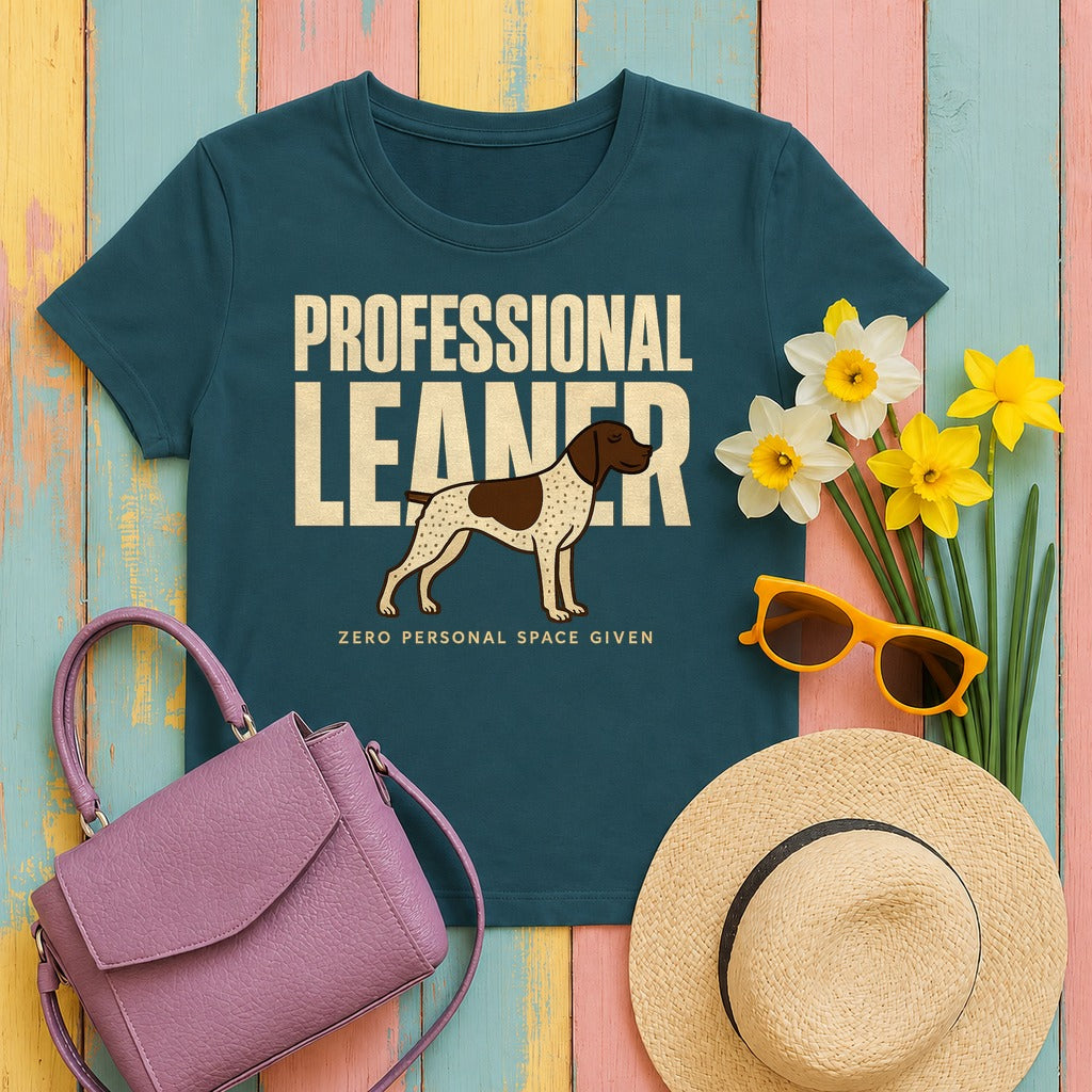 German Shorthaired Pointer Professional Leaner T-shirt in Heather Deep Teal