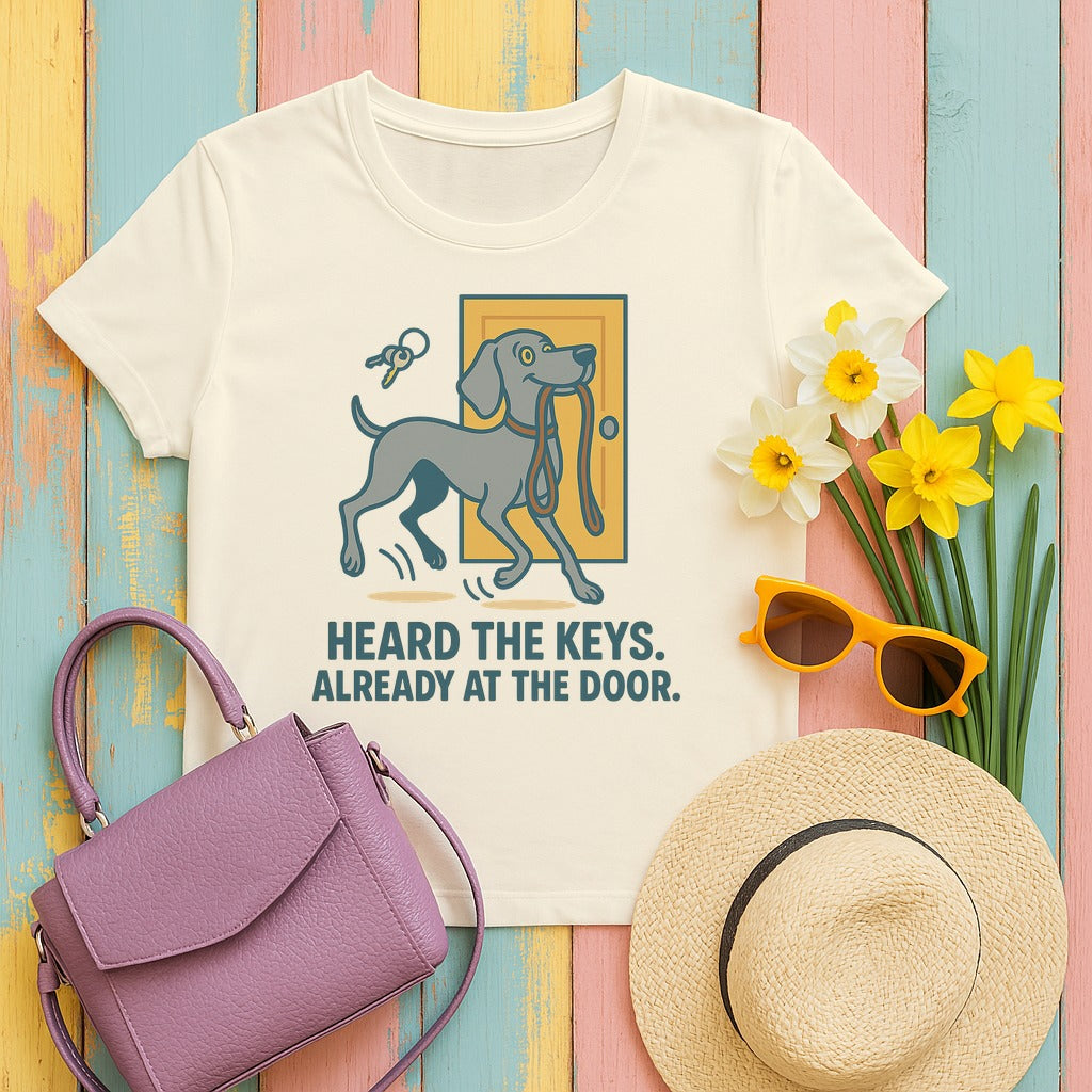 Weimaraner Heard the Keys Tee in Natural