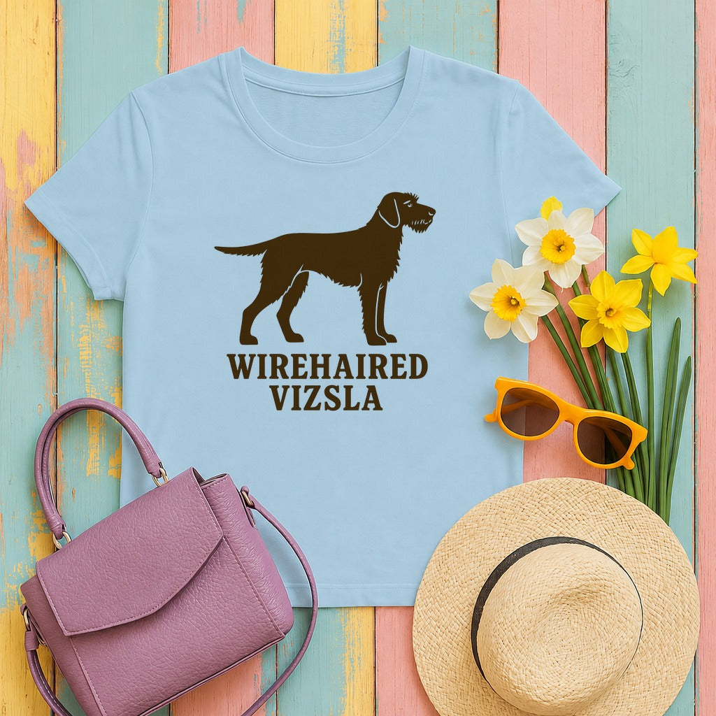 Wirehaired Vizsla Silhouette Tee in Light Blue