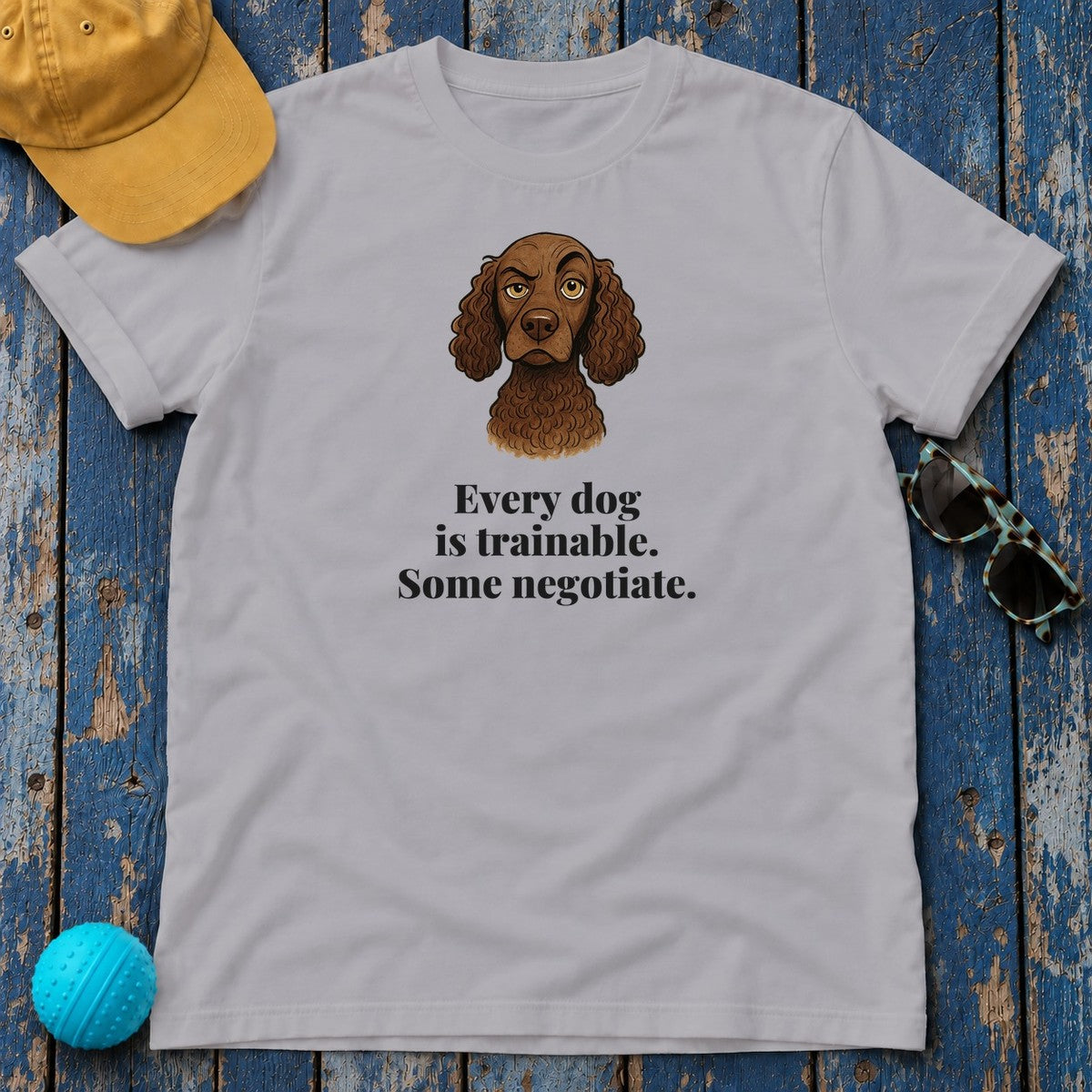 American Water Spaniel Some Negotiate Tee in Athletic Heather
