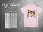 Size chart for Gildan 5000 Heavy Cotton T-Shirt with dog graphic.
