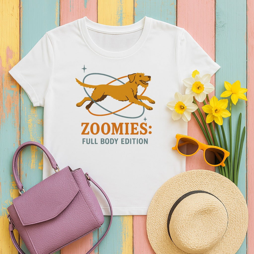 Wirehaired Vizsla Zoomies Full Body Edition Tee in White