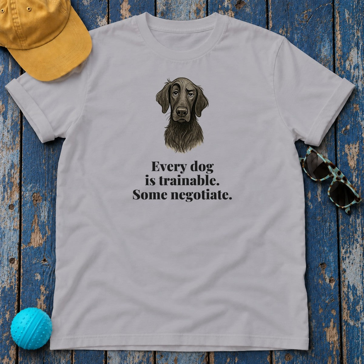 Flat-Coated Retriever Some Negotiate Tee in Athletic Heather