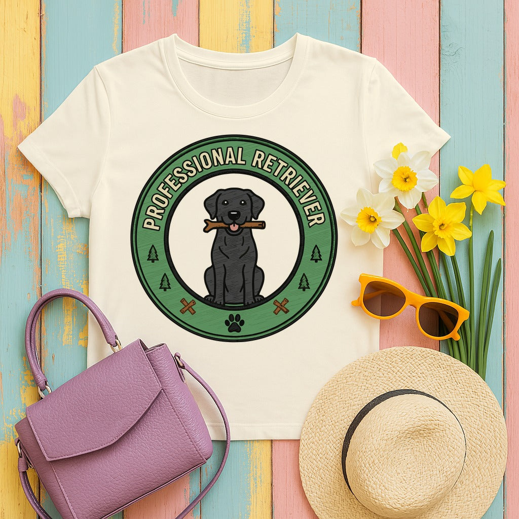 Professional Retriever Black Labrador T-Shirt in Natural