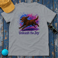 Unleash the Joy Chocolate Lab T-Shirt in Gravel