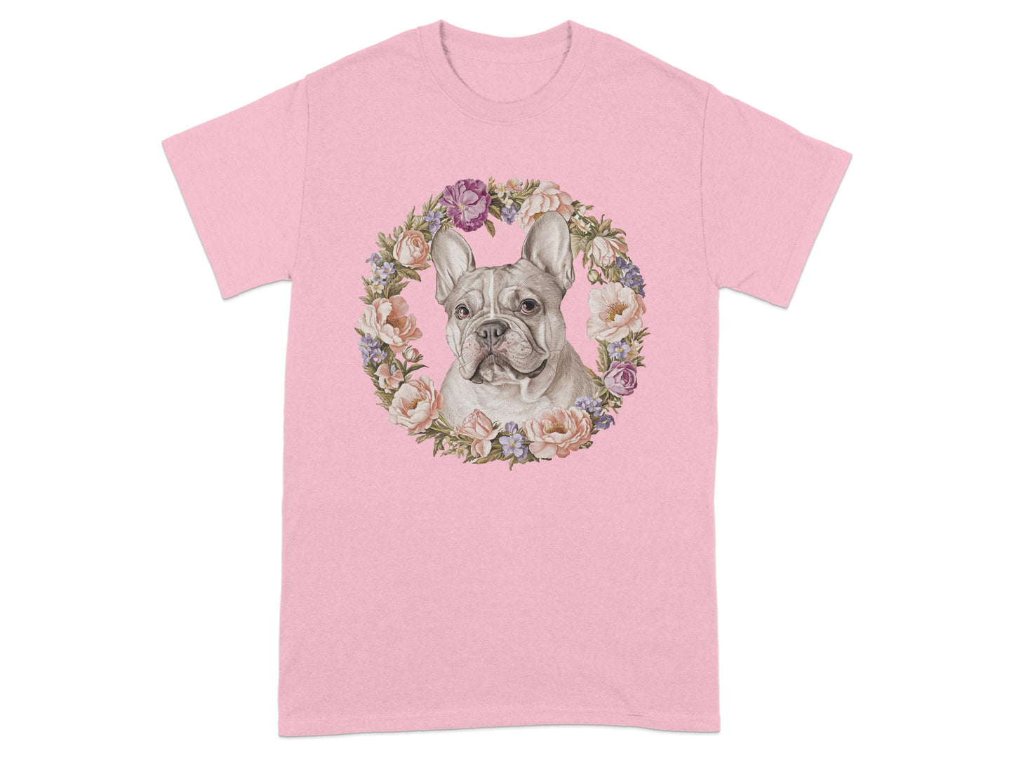 Cute French Bulldog Art on Pink T-Shirt product type