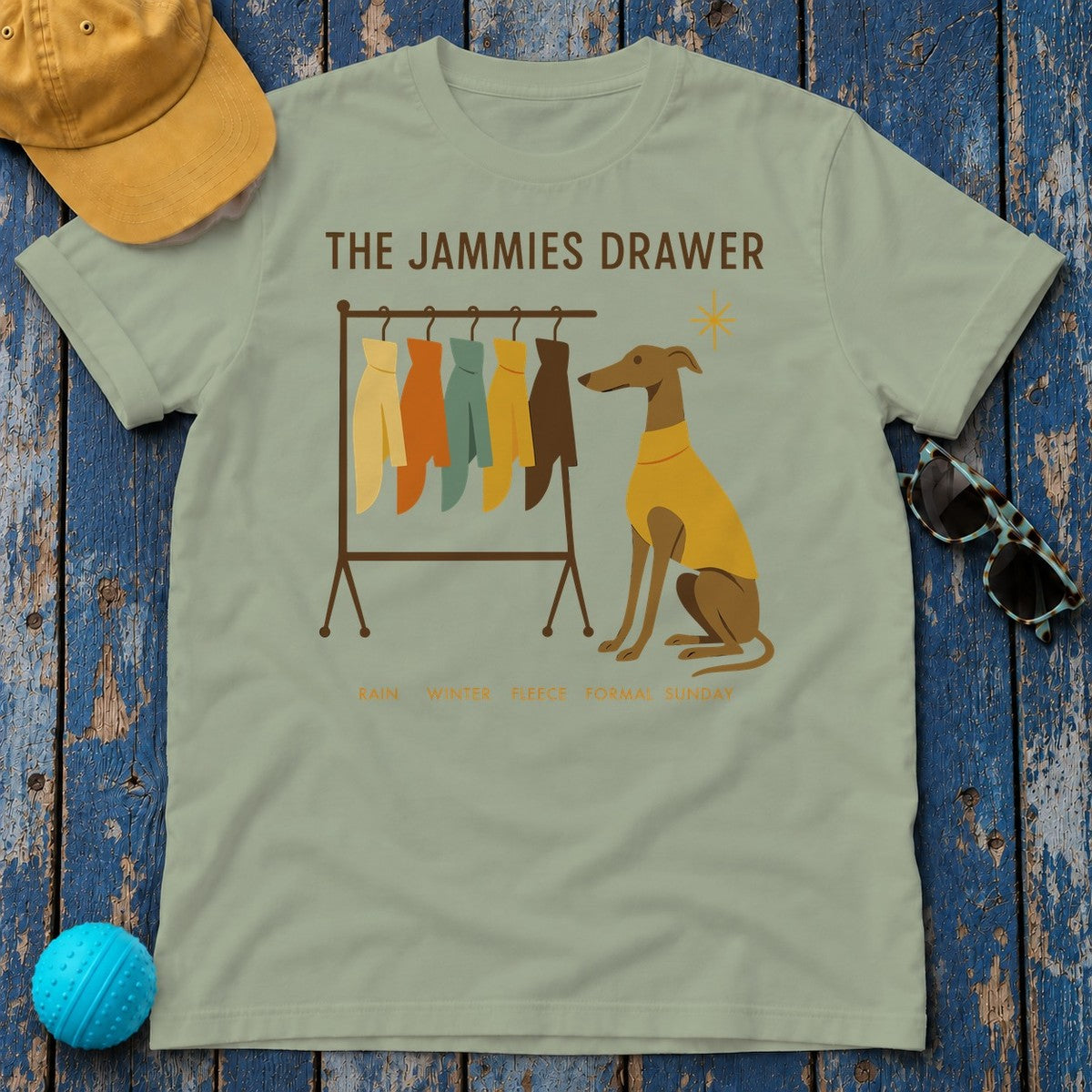 Greyhound The Jammies Drawer Tee in Sage