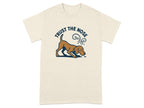 Cream t-shirt with brown dog sniffing and "TRUST THE NOSE" text.