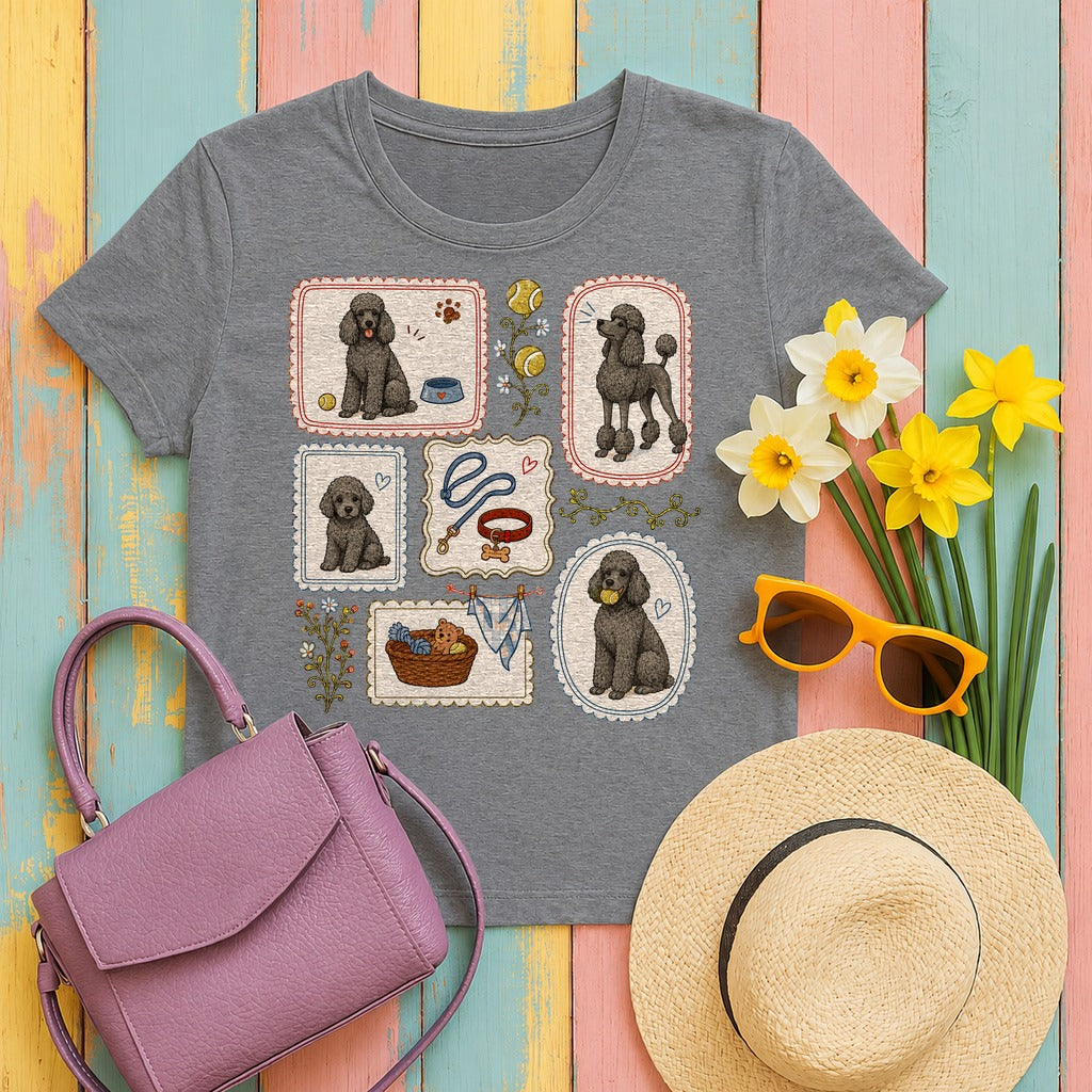 Charming Poodle Life T-Shirt in Graphite Heather