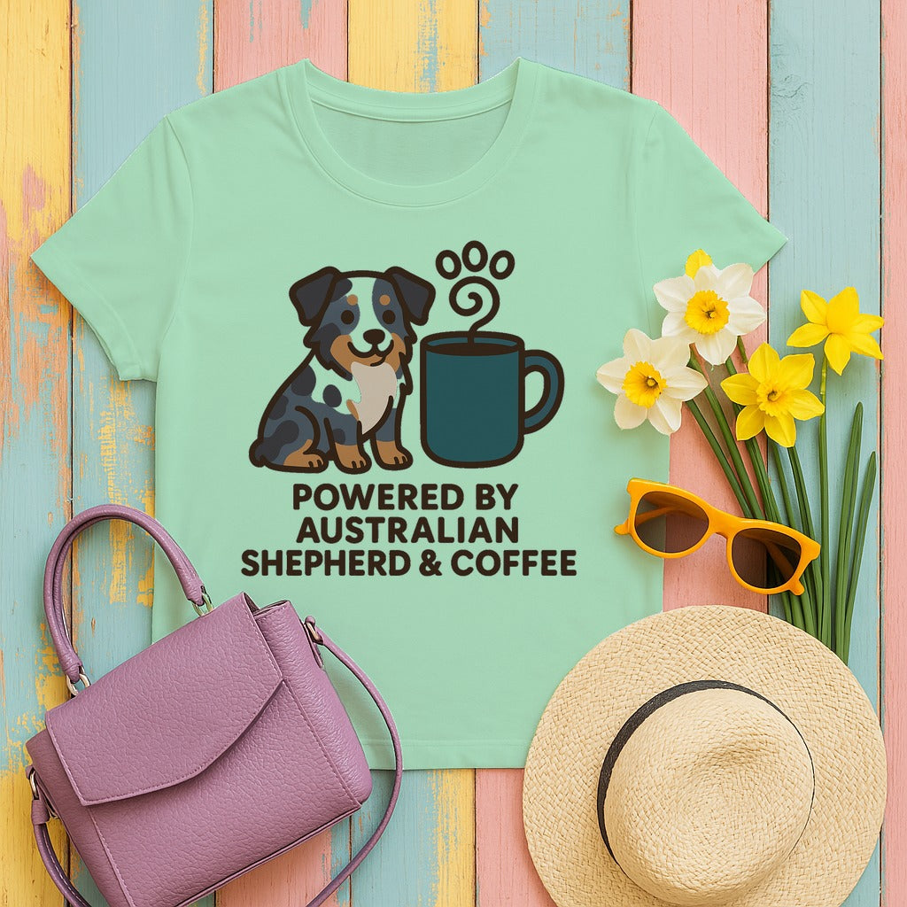 Powered By Aussie & Coffee T-Shirt in Mint Green