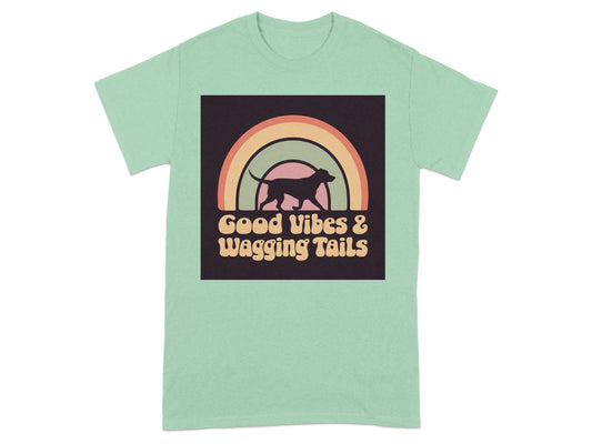 Good Vibes & Wagging Tails Retro Style T Shirt product type