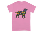Floral Labrador Dog Design Pink T Shirt product