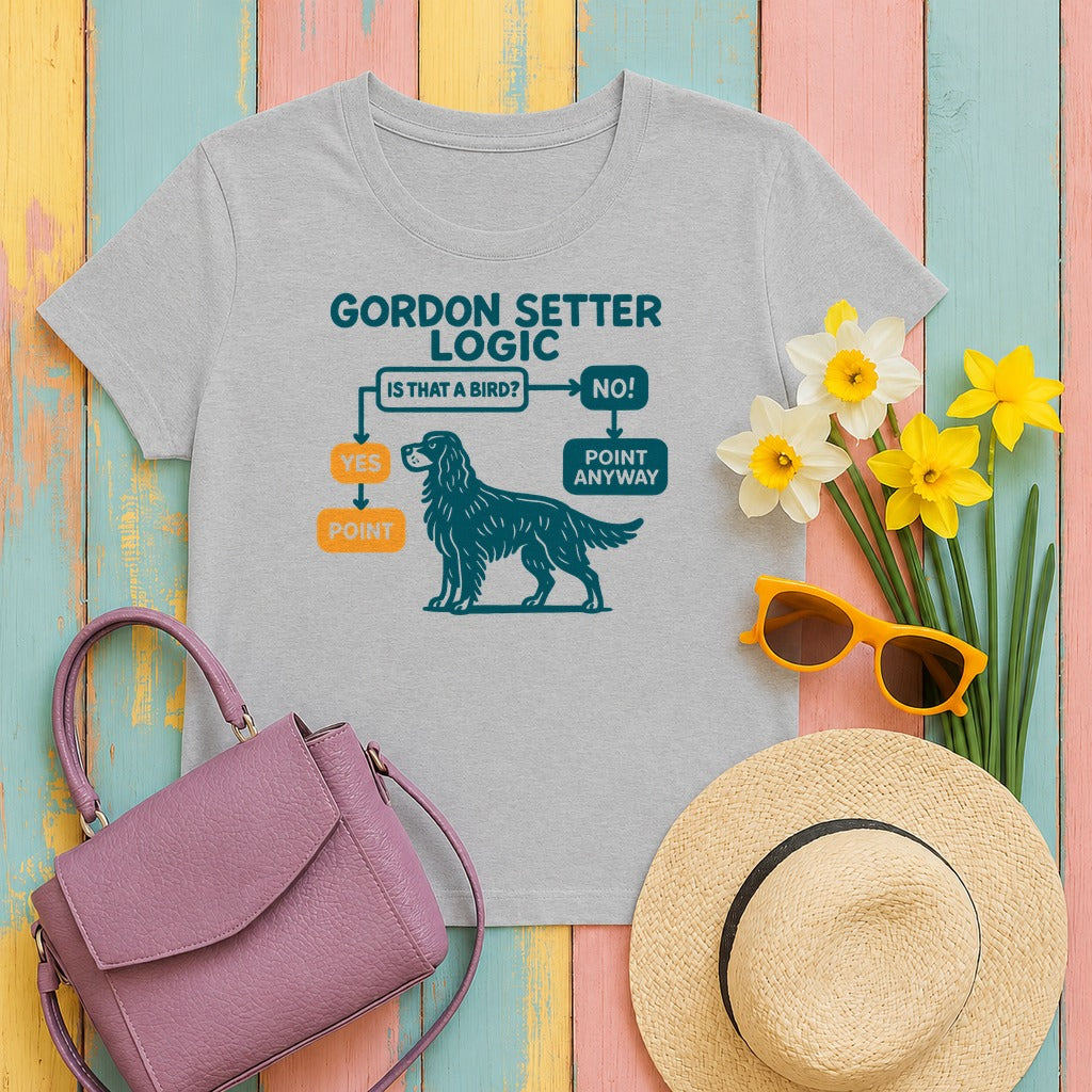 Gordon Setter Logic Flowchart T-Shirt in Sport Grey