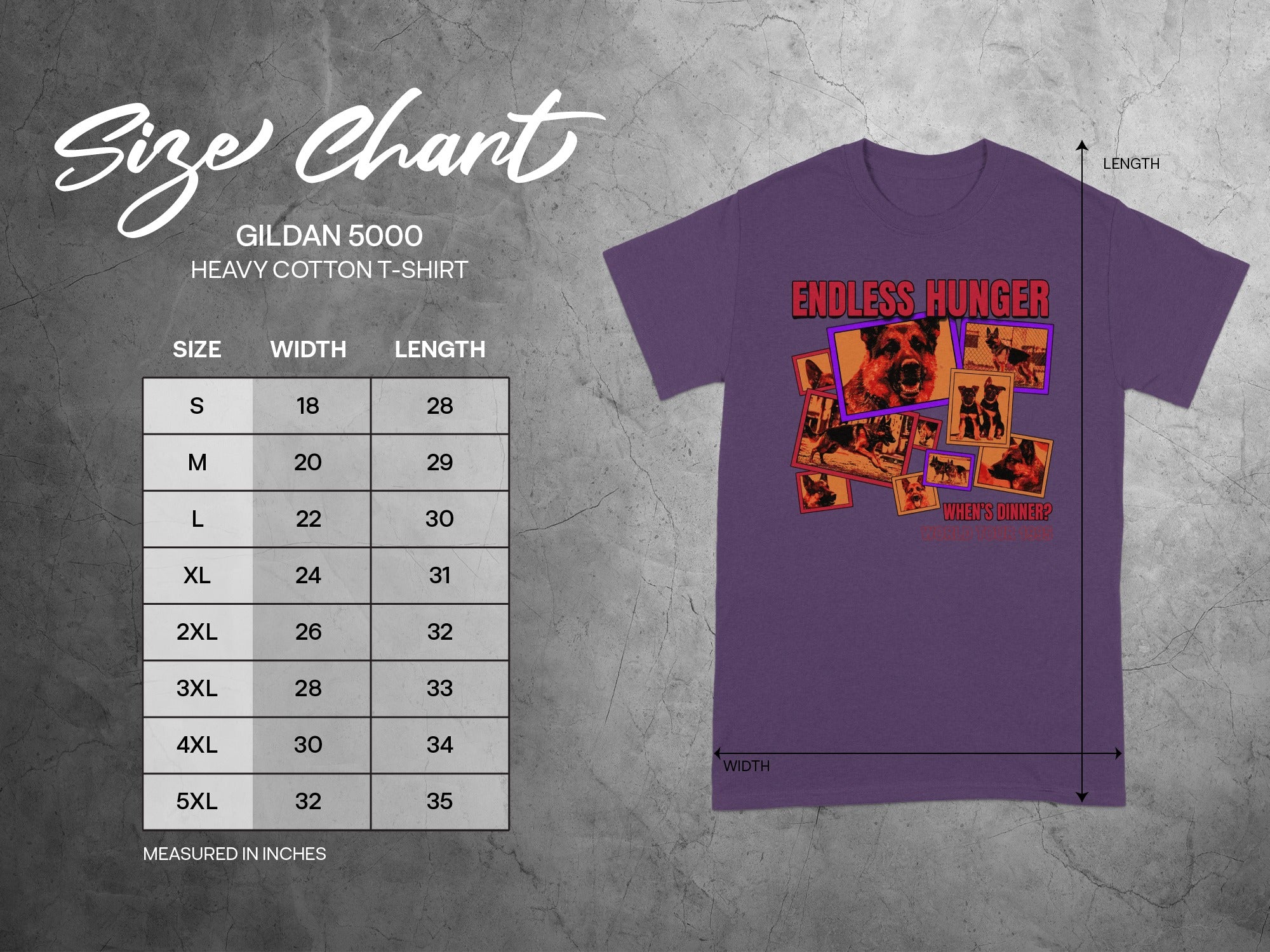 Endless Hunger Dog Design Graphic T-Shirt