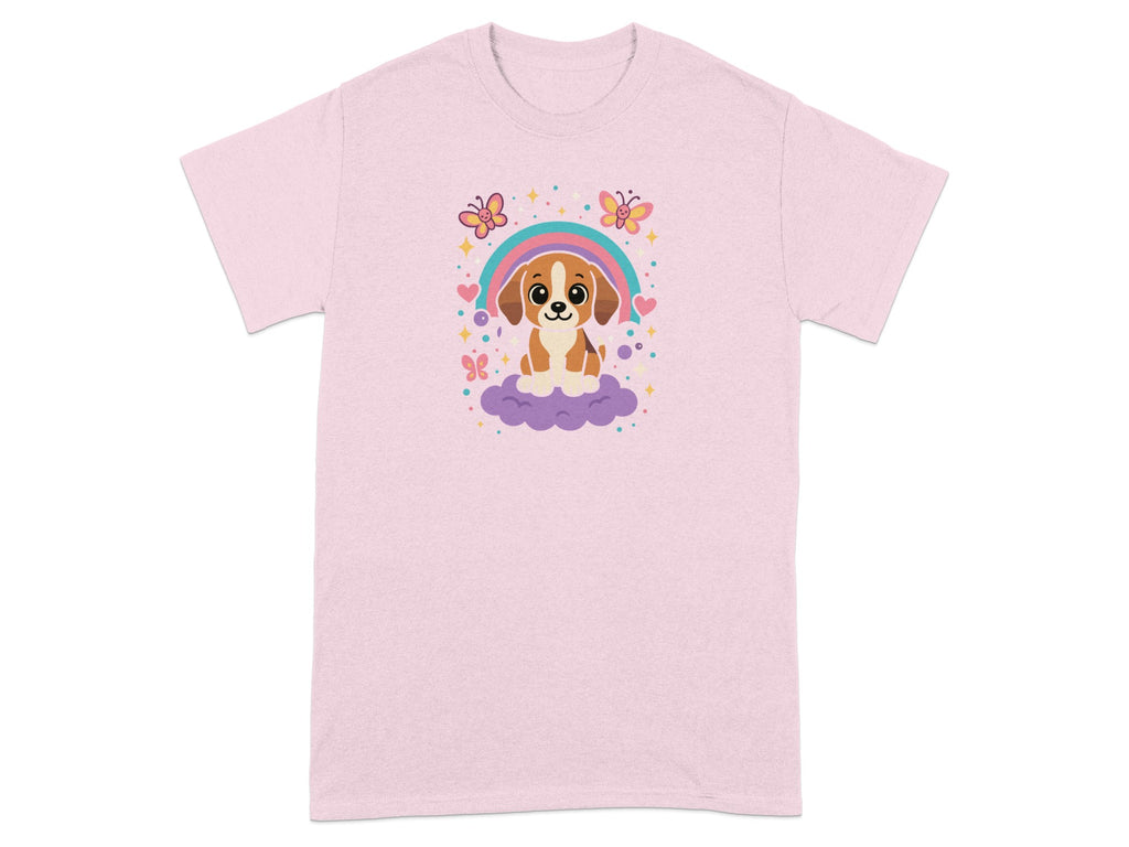 Cute Puppy with Rainbow and Butterflies T-Shirt