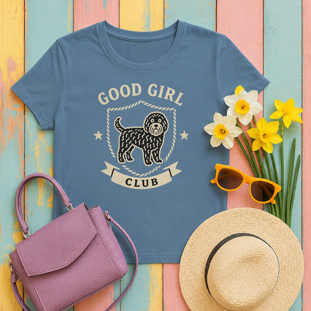Barbet Good Girl Club Tee in Steel Blue