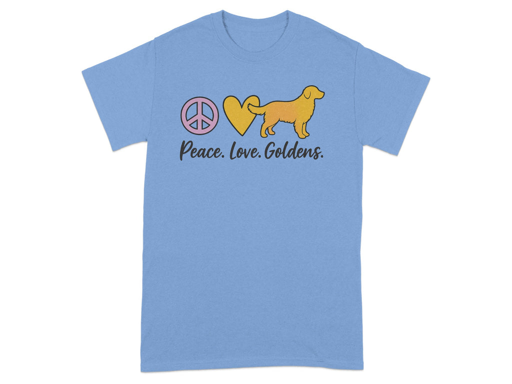 Peace Love Goldens Graphic Tee Golden Retriever Shirt