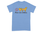 Peace Love Goldens Graphic Tee Golden Retriever Shirt