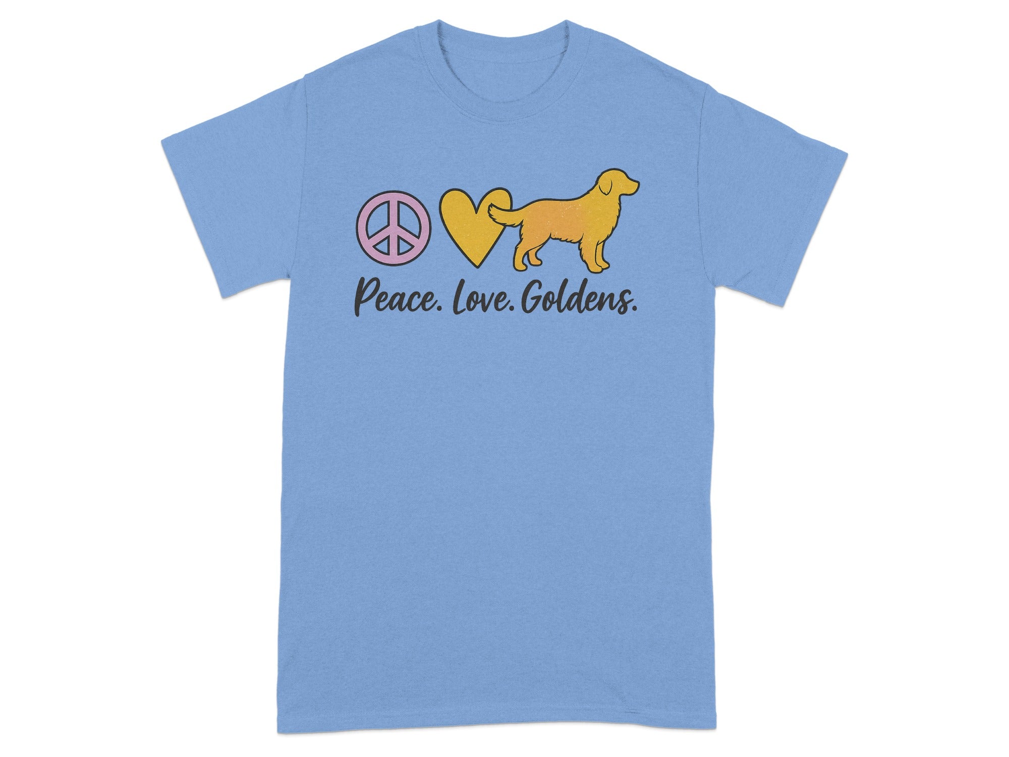 Peace Love Goldens Graphic Tee Golden Retriever Shirt