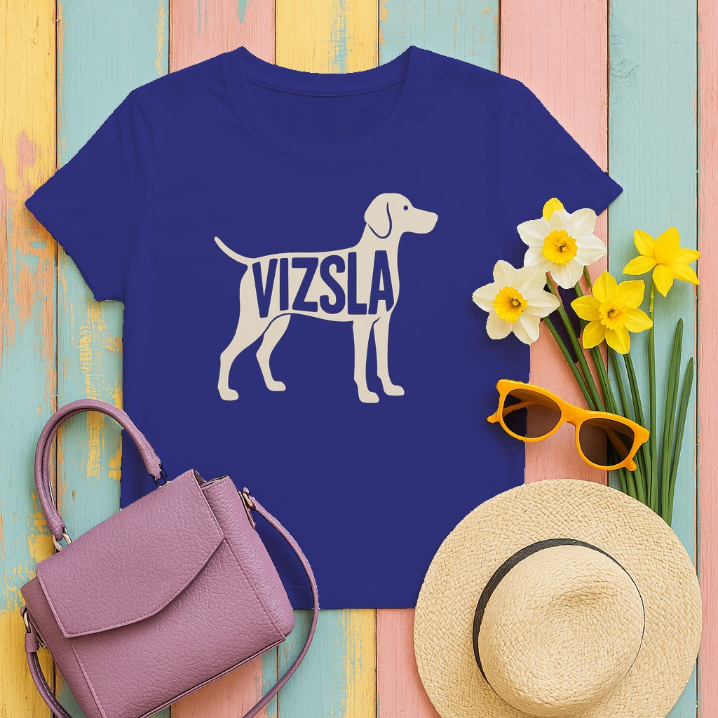Elegant Vizsla Silhouette T-Shirt in Cobalt
