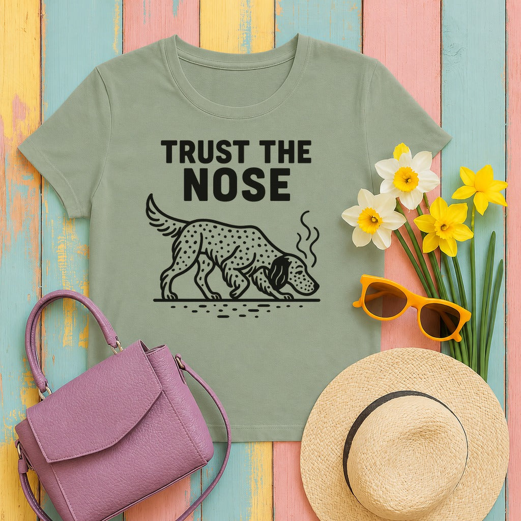 English Setter Trust the Nose Tee in Sage