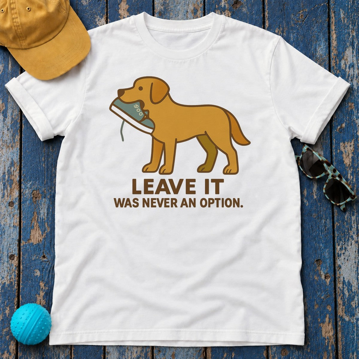 Deadgrass Chesapeake Bay Retriever Leave It Tee in White