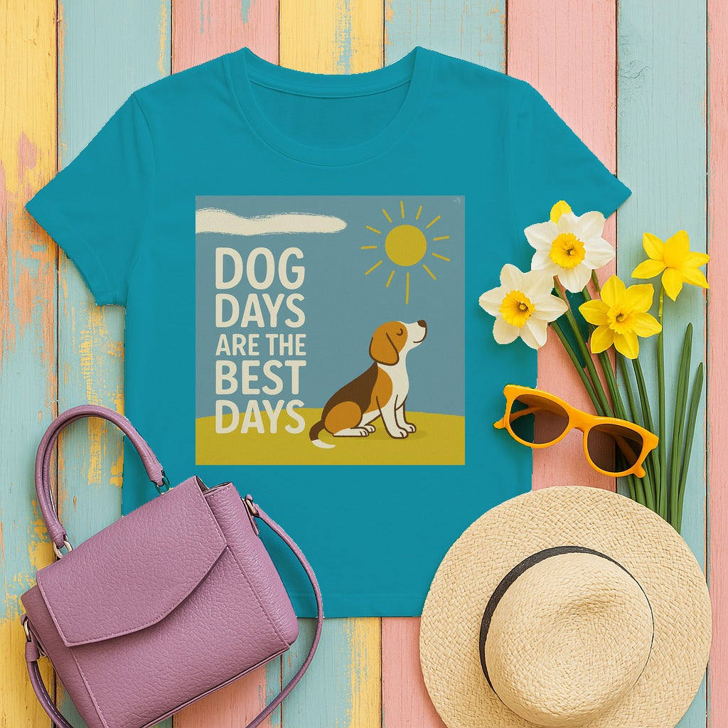 Dog Days Are The Best Days Beagle T-Shirt in Tropical Blue