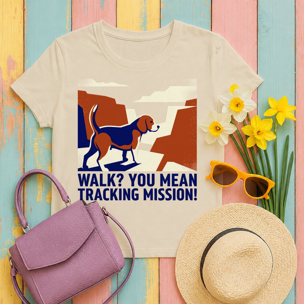 Beagle Tracking Mission T-Shirt in Sand