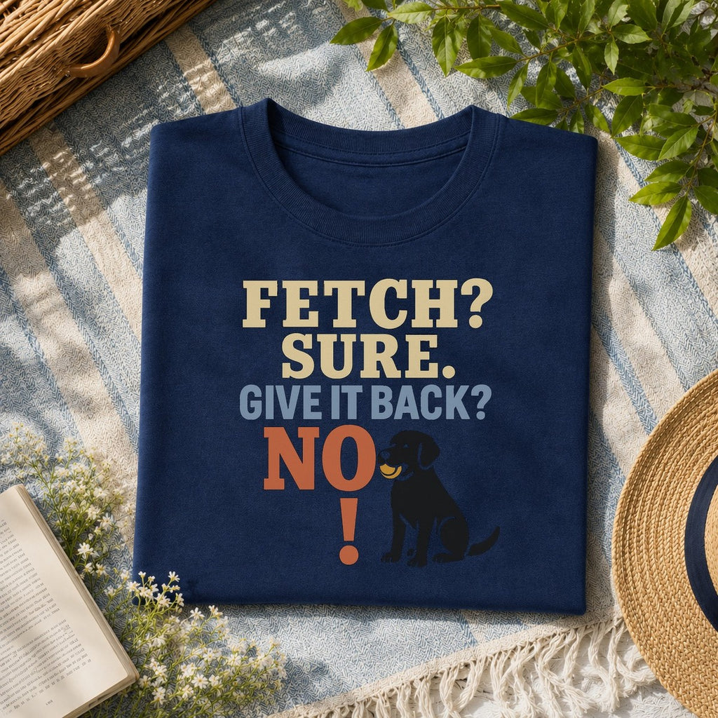 Black Lab fetch tee flat-lay
