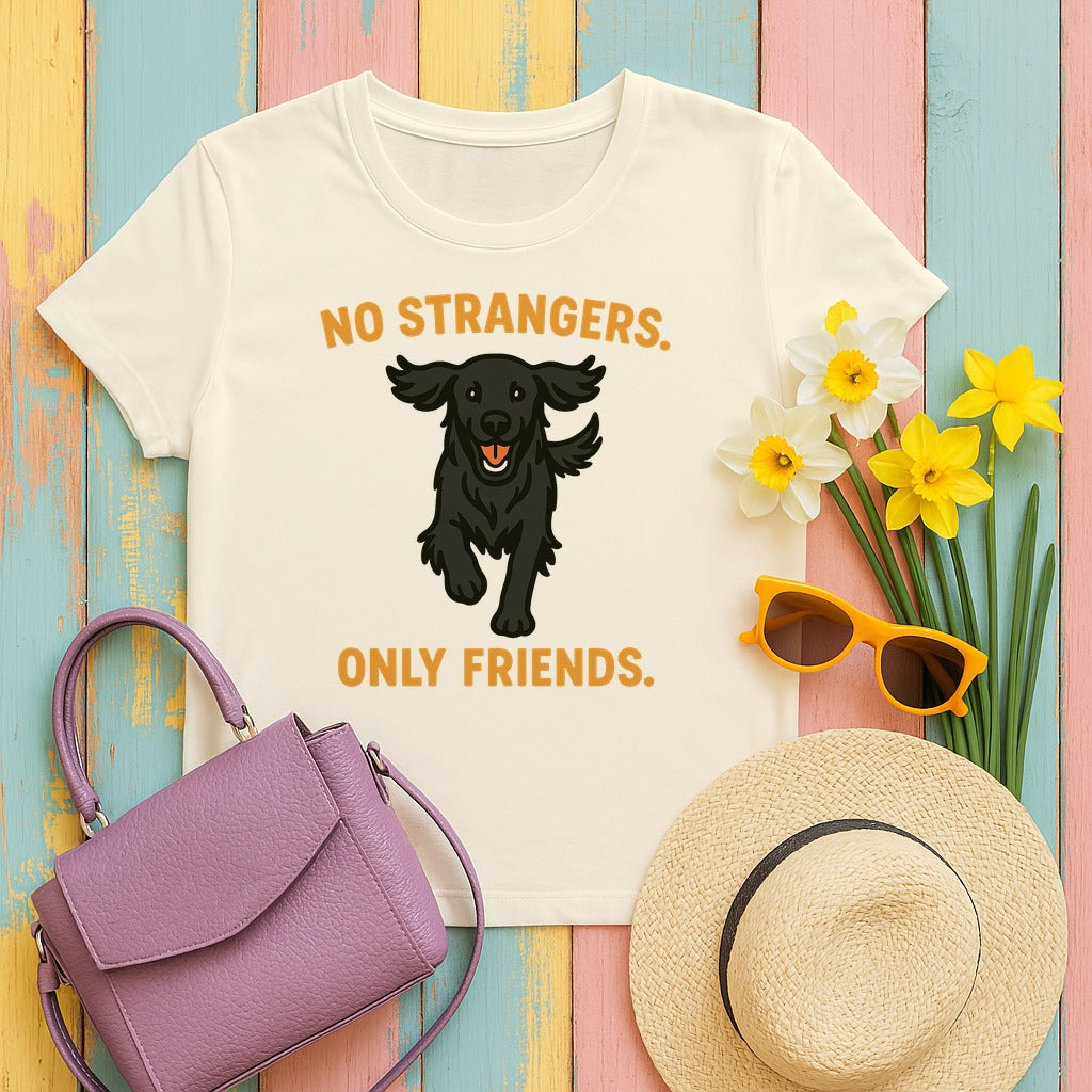Flat-Coat No Strangers Only Friends Tee in Natural