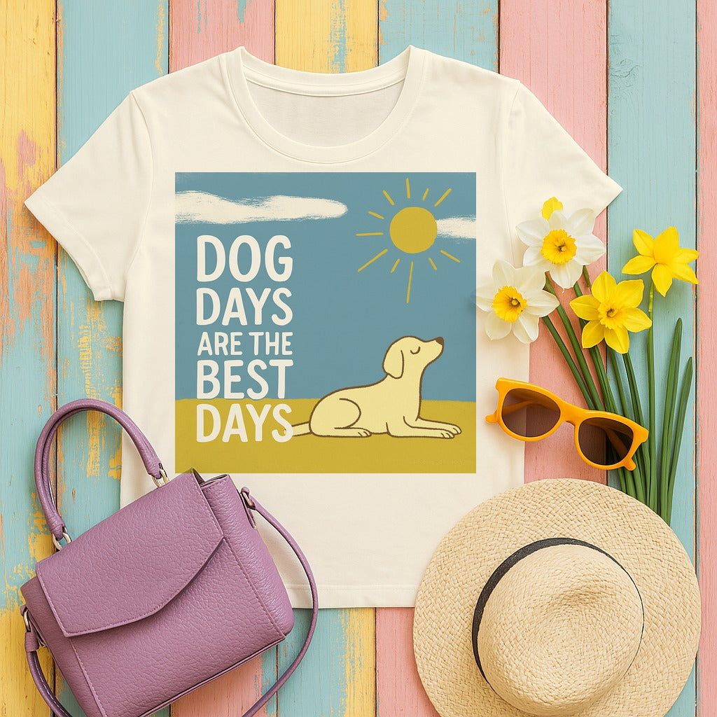 Dog Days Are the Best Days Yellow Labrador Retriever T-Shirt in Natural