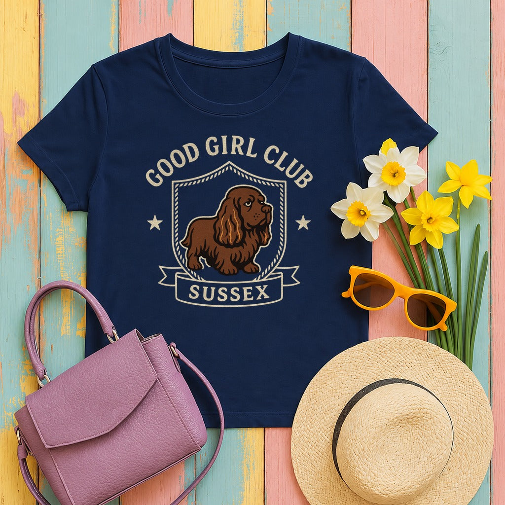 Sussex Good Girl Club Tee in Navy